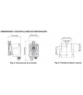Dimensiones Bomba dosificadora SEKO Invikta KCS