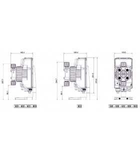 Dimensiones Bomba dosificadora SEKO TEKNA TPR