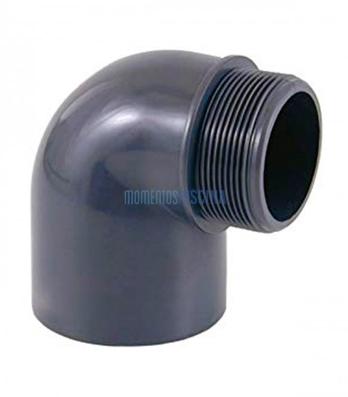 Codo 90º PVC para encolar y roscar macho