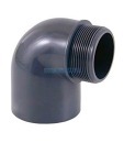 Elbow 90º PVC for gluing and male threading